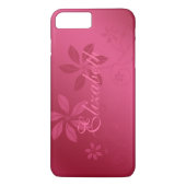 ホットピンク抽象芸術フローラ名前をカスタムする Case-Mate iPhoneケース (裏面)