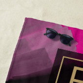 ホットピンク抽象芸術絵を描アート&タイポグラフィ ビーチタオル (インサイチュ)