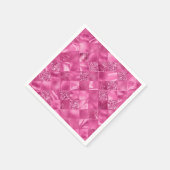 ホットピンク数々のテクスチャー正方形の織りパターン スタンダードカクテルナプキン (角)