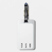 ホットピンク日本のドラゴン白地 ラゲッジタグ (裏面縦)