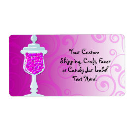 ホットピンク明るい赤紫色キャンディビュッフェ ラベル