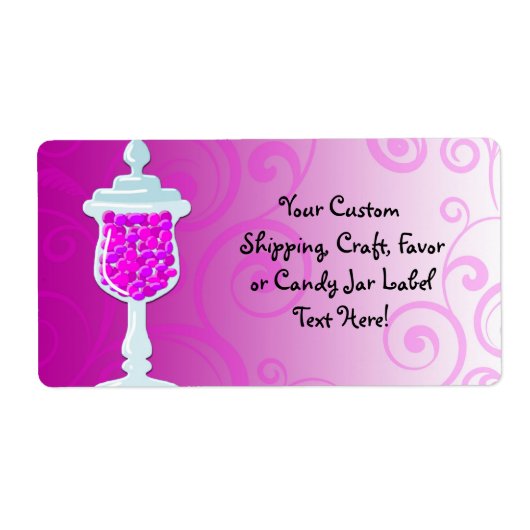 ホットピンク明るい赤紫色キャンディビュッフェ ラベル (正面)