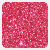 ホットピンク明るい赤紫色チニーシークイングリッタープリント スクエアシール (正面)