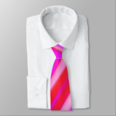 ホットピンク明るい赤紫色抽象芸術ストライプ ネクタイ (タイ)