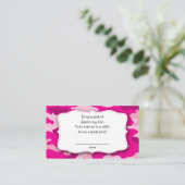 ホットピンク明るい赤紫色迷彩柄ラッフルチケット挿入カード エンクロージャーカード (スタンド正面)