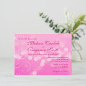 ホットピンク明るい赤紫色《写真》ぼけ味結婚式招待状 招待状 (スタンド正面)