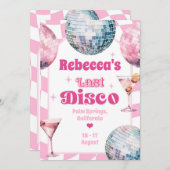 ホットピンク最後のディスコバチェロレッテ日程 招待状 (正面/裏面)