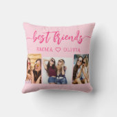 ホットピンク最高のフレンズ3フォトコラージュキープサケ クッション (裏面)