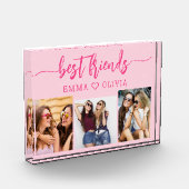 ホットピンク最高のフレンズ3フォトコラージュキープサケ フォトブロック (左)