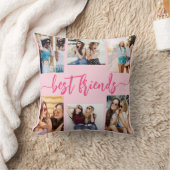 ホットピンク最高のフレンズ6フォトコラージュキープサケ クッション (ブランケット)