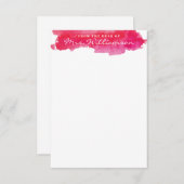 ホットピンク水彩文房具 ノートカード (正面/裏面)