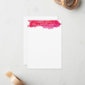 ホットピンク水彩文房具 ノートカード (正面/裏面インサイチュ)