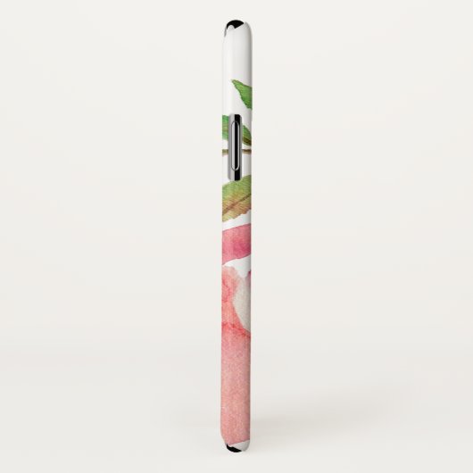 ホットピンク水彩花模様 Case-Mate iPhoneケース (裏面/右)