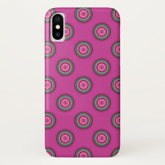 ホットピンク水玉模様パターン Case-Mate iPhoneケース (裏面)