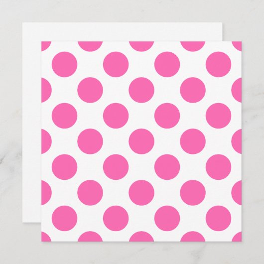 ホットピンク水玉模様 招待状 (正面/裏面)