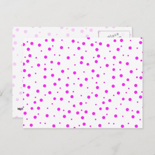 ホットピンク水玉模様（2番目の色を追加） ポストカード (正面/裏面)