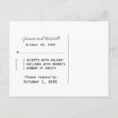 ホットピンク渦巻き旋回ギターRSVPポストカード インビテーションポストカード (裏面)