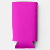 ホットピンク無地の色 スリム缶クーラー (裏面)