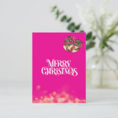 ホットピンク煌めくクリスマスカード♡ シーズンポストカード (スタンド正面)