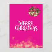ホットピンク煌めくクリスマスカード♡ シーズンポストカード (正面)