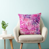 ホットピンク熱帯ジャングルパームリーフ クッション (椅子)