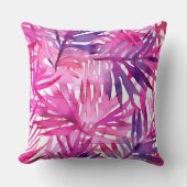 ホットピンク熱帯ジャングルパームリーフ クッション (正面)