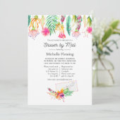ホットピンク熱帯夏ブライダルシャワーバイメール 招待状 (スタンド正面)