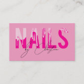 ホットピンク爪、 ネイルドリップネイルアートマニキュアQRコード 名刺 (正面)