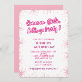 ホットピンク甘い16招待状グロースターガーリーズ 招待状 (正面/裏面)
