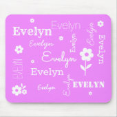 ホットピンク白い花とマカスタマイズウスパッド マウスパッド (正面)