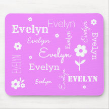 ホットピンク白い花とマカスタマイズウスパッド