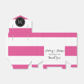 ホットピンク白ストライプパターン、ブラックモノグラム フェイバーボックス (折り畳みなし)