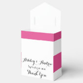 ホットピンク白ストライプパターン、ブラックモノグラム フェイバーボックス (オープン)