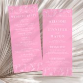 ホットピンク白ワイルドフラワー開花結婚式プログラム