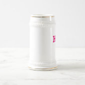 ホットピンク白離れ手シュタイン金ゴールド ビールジョッキ (中央)