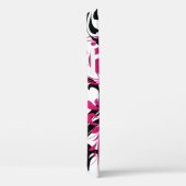 ホットピンク白黒ファンキー波状スクロールフローラ Case-Mate iPhoneケース (裏面 / 右)