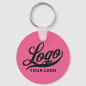 ホットピンク社事業の両面ロゴと名称 キーホルダー (正面)