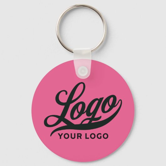 ホットピンク社事業の両面ロゴと名称 キーホルダー (正面)