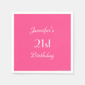 ホットピンク紙ナプキンス21歳の誕生日パーティー スタンダードカクテルナプキン (正面)