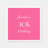 ホットピンク紙ナプキンス30歳の誕生日パーティー スタンダードカクテルナプキン (正面)