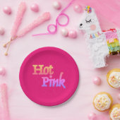 ホットピンク紙プレート ペーパープレート (パーティー)