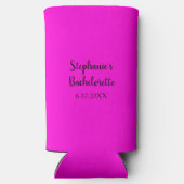 ホットピンク結婚のバチェロレッテプレゼント スリム缶クーラー (裏面)