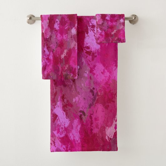 ホットピンク絵を描ボール バスタオルセット (インサイチュ)
