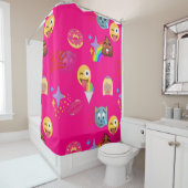 ホットピンク絵文字バスルームのシャワー シャワーカーテン (インサイチュ)