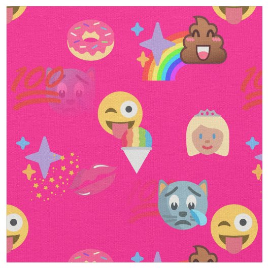ホットピンク絵文字 ファブリック (クローズアップ)