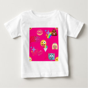 ホットピンク絵文字 ベビーTシャツ