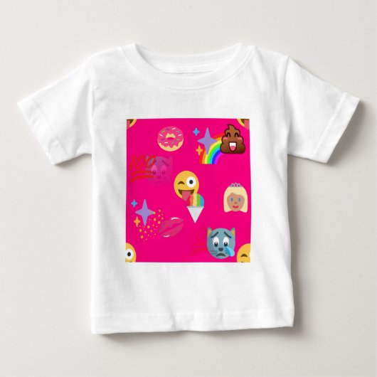 ホットピンク絵文字 ベビーTシャツ (正面)
