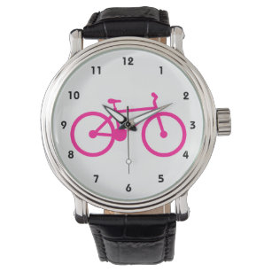 ホットピンク自転車；自転車 腕時計