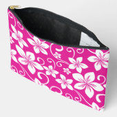 ホットピンク色のブルーハワイ模様 アクセサリーポーチ (見開き)