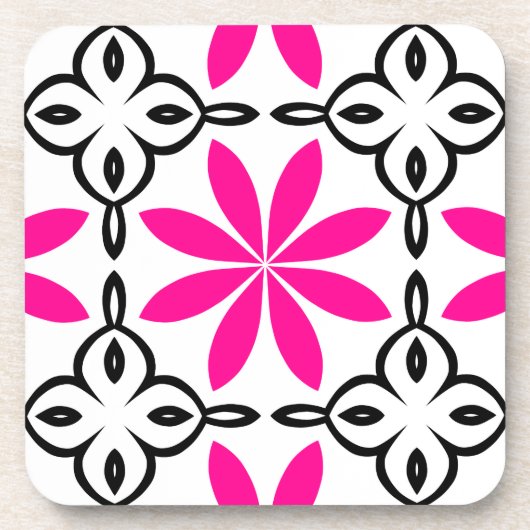 ホットピンク色の花 コースター (正面)
